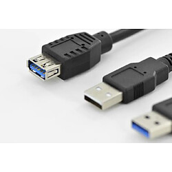 Digitus 0.3m, USB3.0-A/2xUSB3.0-A câble USB 0,3 m USB A 2 x USB A Noir