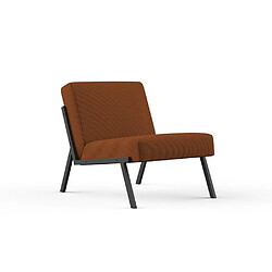 Inside 75 INNOVATION LIVING Chaise design VIKKO pieds métal noir Tissu Corduroy Burnt Orange