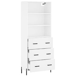 Avis vidaXL Buffet haut Blanc 69,5x34x180 cm Bois d'ingénierie