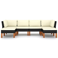 Avis Maison Chic Salon de jardin 6 pcs + coussins - Mobilier/Meubles de jardin - Table et chaises d'extérieur Résine tressée Noir -MN49727