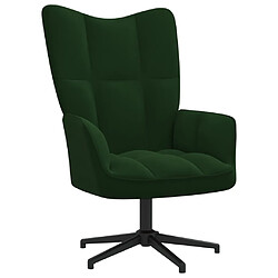 vidaXL Chaise de relaxation Vert foncé Velours