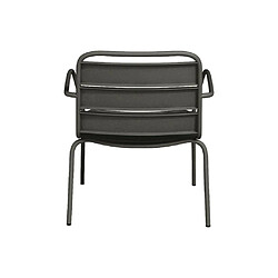 Avis Vente-Unique Fauteuil bas de jardin empilable en métal - Gris foncé - MIRMANDE de MYLIA