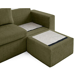 Acheter Lisa Design Calgary - canapé d'angle déhoussable et modulable 3 places + 1 pouf en velours texturé