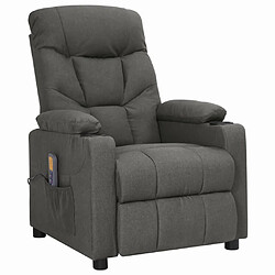 vidaXL Fauteuil de massage inclinable Gris foncé Tissu