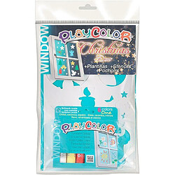 Coffret 6 gouaches solides + pochoirs Playcolor Window pour peinture sur verre