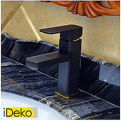 Acheter iDeko® Robinet Mitigeur lavabo peinture noire contemporaine un trou poignée simple robinet d'évier salle de bains