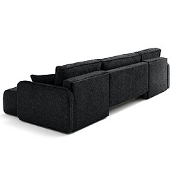 Avis Lisa Design Apolline - canapé panoramique en U 7 places convertible avec coffres en tissu moucheté