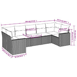 Avis Maison Chic Salon de jardin 7 pcs avec coussins | Ensemble de Table et chaises | Mobilier d'Extérieur noir résine tressée -GKD98094