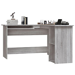 Avis Maison Chic Bureau solide,Table de travail,Bureau d'ordinateur d'angle sonoma gris 120x140x75 cm bois d'ingénierie -GKD44546