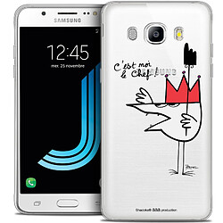 Caseink Coque Housse Etui Samsung Galaxy J7 2016 (J710) [Crystal HD Collection Les Shadoks ? Design Le Chef - Rigide - Ultra Fin - Imprimé en France]