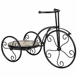 Sous-pot Alexandra House Living Noir Fer Carrelage Bicyclette 23 x 36 x 53 cm