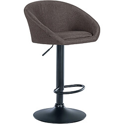 Decoshop26 Tabouret de bar assise pivotante à 360° hauteur réglable en tissu gris foncé piètement en métal noir 10_0004773