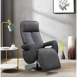 BOIS & CHIFFONS Fauteuil relax électrique new nobuck Grecia Gris foncé