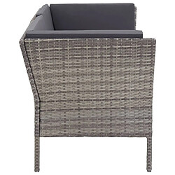 Maison Chic Salon de jardin 6 pcs + coussins - Mobilier/Meubles de jardin - Table et chaises d'extérieur Résine tressée Gris -MN46174 pas cher