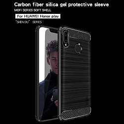 Avis Wewoo Coque en TPU Soft Fibre de Carbone Texture pour Huawei Honor Play Bleu