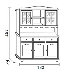 Avis Pegane Vitrine Meuble de rangement en pin massif coloris miel - Longueur 130 x Profondeur 42 x Hauteur 197 cm