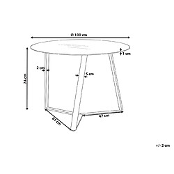 Avis Beliani Table ronde en verre 100 cm KEBRI