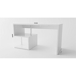 Avis Alter Esse bureau moderne pour bureau et étude avec étagère, Made in Italy, Table d'ordinateur, bureau PC, 140x60h78 cm, couleur blanc brillant