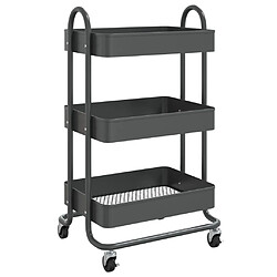 vidaXL Chariot à 3 niveaux Anthracite 43x34x79 cm Acier