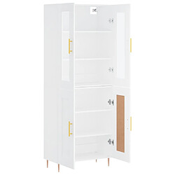 Avis vidaXL Buffet haut Blanc 69,5x34x180 cm Bois d'ingénierie