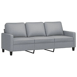 vidaXL Canapé à 3 places Gris clair 180 cm Tissu