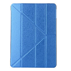 Etui en PU origami façon soie avec support bleu foncé pour votre Apple iPad 10.2 (2019)