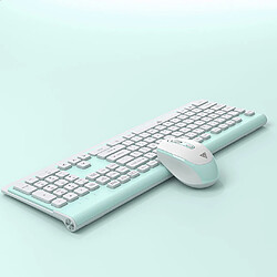 Ensemble clavier et souris sans fil 2.4G pour bureau à domicile sans fil ultra-mince - vert