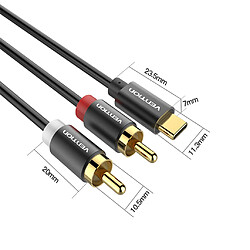 Avis Câble Audio USB Type-C Vers Double RCA Mâle Vers Adaptateur Stéréo Auxiliaire Mâle 50CM