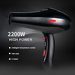 Avis Universal 2200W Salon Professionnel Compact Sèche-cheveux Air Chaud Froid Air Forte 6 Vitesses Sèche-cheveux Électrique Rapide Sèche-cheveux Bouchon US |