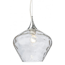 Luminaire Center Suspension Titan Chrome avec verre transparent 1 ampoule 32cm