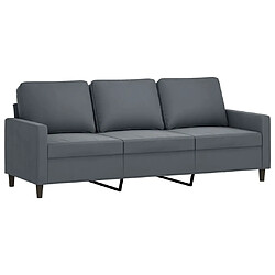 Maison Chic Canapé à 3 places,Canapé droit,Sofa de Salon,Banquette Gris foncé 180 cm Velours -GKD920986