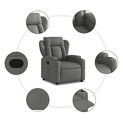 Acheter vidaXL Fauteuil inclinable Gris foncé Tissu