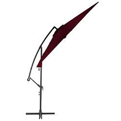 Avis ComfortXL Parasol Déporté Avec Mât En Aluminium Bordeaux 300 Cm