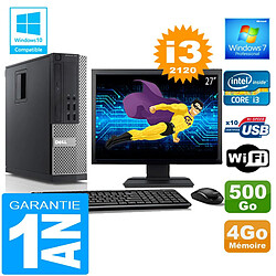 PC DELL 990 SFF Core I3-2120 Ram 4Go Disque 500 Go Wifi W7 Ecran 27" - Occasion