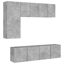 vidaXL Unités murales TV 5 pcs gris béton bois d'ingénierie