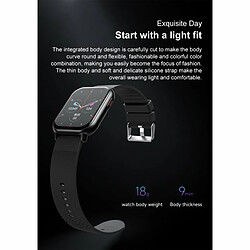 Avis Montre Intelligente 1.85 Pouces Écran Hd Oxygène Sanguin Surveillance De La Température Corporelle Bracelet De Remise En Forme Noir