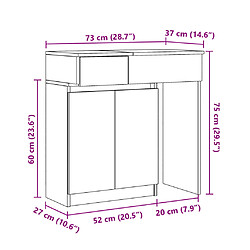 vidaXL Coiffeuse avec LED chêne sonoma 115x37x110,5 cm pas cher