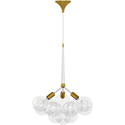 ICONIK INTERIOR Lampe de plafond avec des boules en verre - Lampe suspendue design - Glaub Blanc