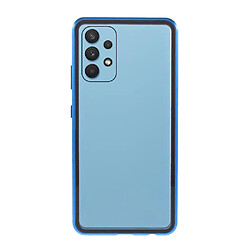 Coque en métal Cadre d'adsorption magnétique de couverture bleu pour votre Samsung Galaxy A32 4G (EU Version)