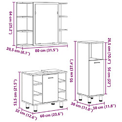 vidaXL Ensemble de meubles de salle de bain 3 pcs gris béton pas cher