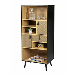 Acheter Urban Living Bibliothèque contemporaine effet bois Chelsea - L. 60 x H. 140 cm - Noir