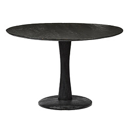 Moloo BANGALORE-Table repas ronde Diam 120 cm, bois de Manguier massif noir