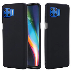 Coque en silicone Liquide de couleur unie avec sangle noir pour votre Motorola Moto G 5G Plus