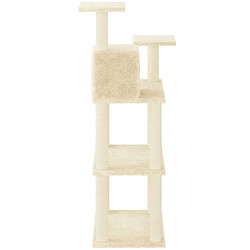 Avis Helloshop26 Arbre à chat meuble tour grimper jouet grattage grattoir escalade plateforme avec griffoirs en sisal 118,5 cm crème 02_0022461