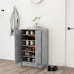 Maison Chic Armoire à Chaussures Gris béton,Meuble de Rangement à Chaussures 60x35x92 cm Aggloméré -MN46540