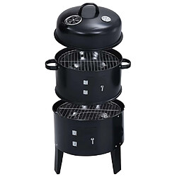 vidaXL Gril barbecue au charbon 3 en 1 40x80 cm