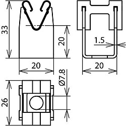 Dehn 207009 ? Support Grip niro diamètre 7,8 mm/20 mm niro vg2 a