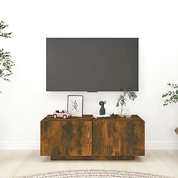 vidaXL Meuble TV Chêne fumé 100x35x40 cm Bois d'ingénierie