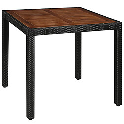 vidaXL Ensemble à manger d'extérieur 5 pcs Rotin et bois d'acacia Noir