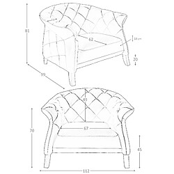 Angel Cerda Fauteuil en cuir gris pas cher